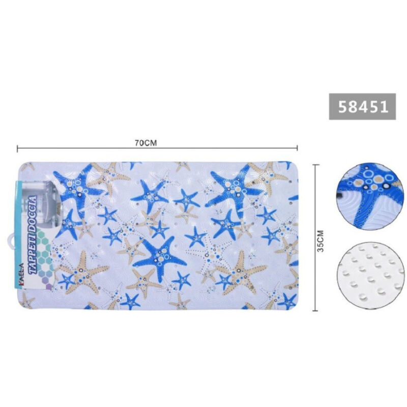 foto del prodotto kaela tappeto antiscivolo rettangolare bagno vasca doccia stelle marine 35x70cm 58451 