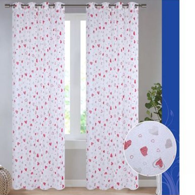 foto del prodotto tenda dorotea cuori pannello singolo 8 borchie porta finestra bastone 140x280 cm trade shop traesio