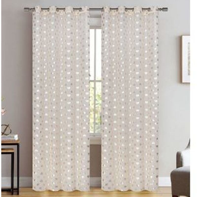 foto del prodotto tenda rosella cuori pannello singolo 8 borchie porta finestra bastone 140x280 cm trade shop traesio