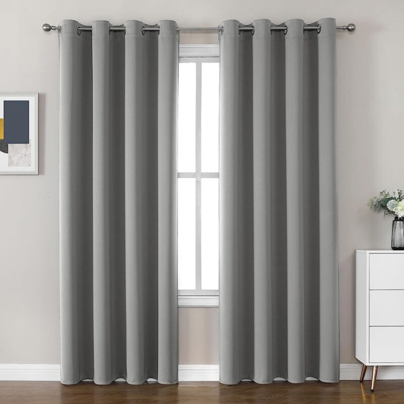 foto del prodotto trade shop traesio tenda oscurante nogah pannello singolo 8 borchie porta finestra bastone 140x180 