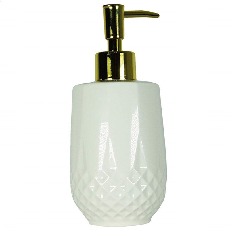 foto del prodotto trade shop traesio portasapone porta sapone cilindrico bianco 10351 trama rombo ceramica sapone 