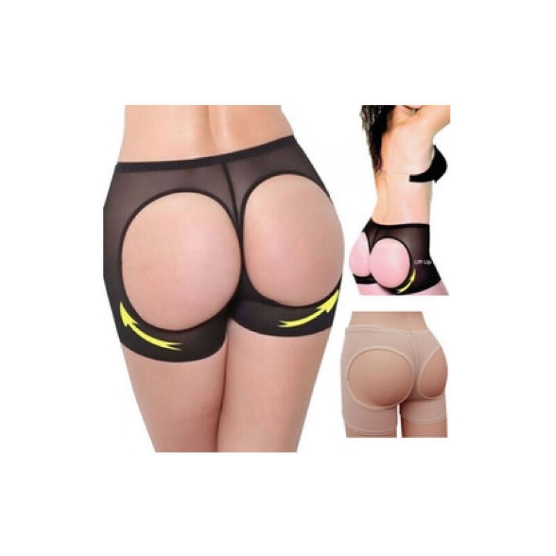 foto del prodotto trade shop traesio pantaloncini culotte lingerie contenitiva alza glutei modellante nero vita alta l xl