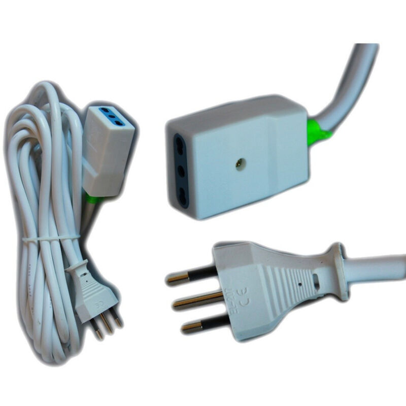 foto del prodotto prolunga corrente elettrica cavo 3 5 10 metri 220v bipasso spina italiana presa 10 mt trade shop traesio