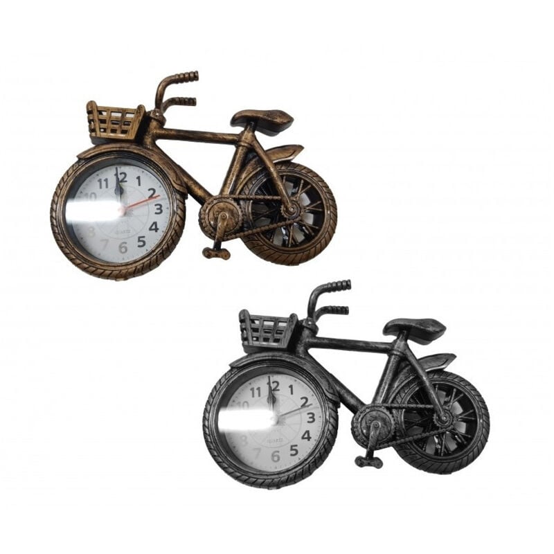 foto del prodotto trade shop traesio orologio sveglia tavolo forma bicicletta bike cestino analogica allarme casa 