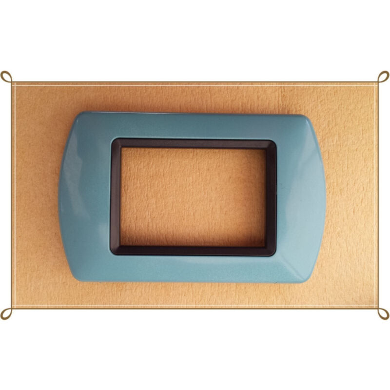 foto del prodotto trade shop traesio placchette placche in abs compatibili per serie living international placca azzurro polvere 4 fori 