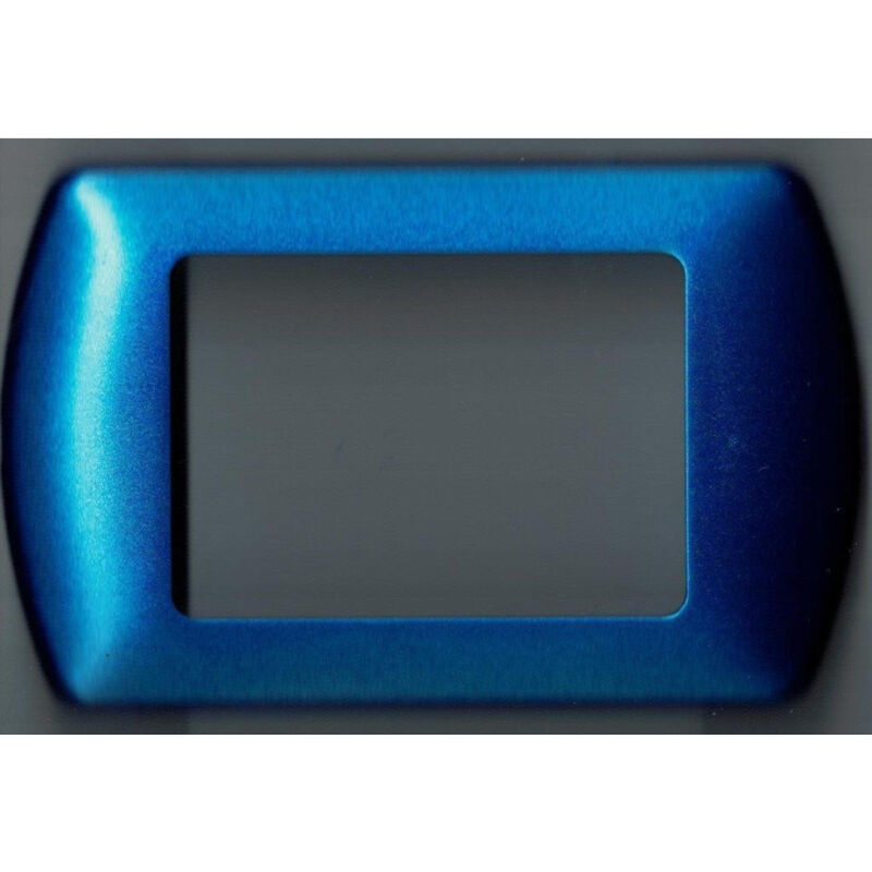 foto del prodotto trade shop traesio placchette placche in abs compatibili per serie living international placca blu metallizzato 7 fori 