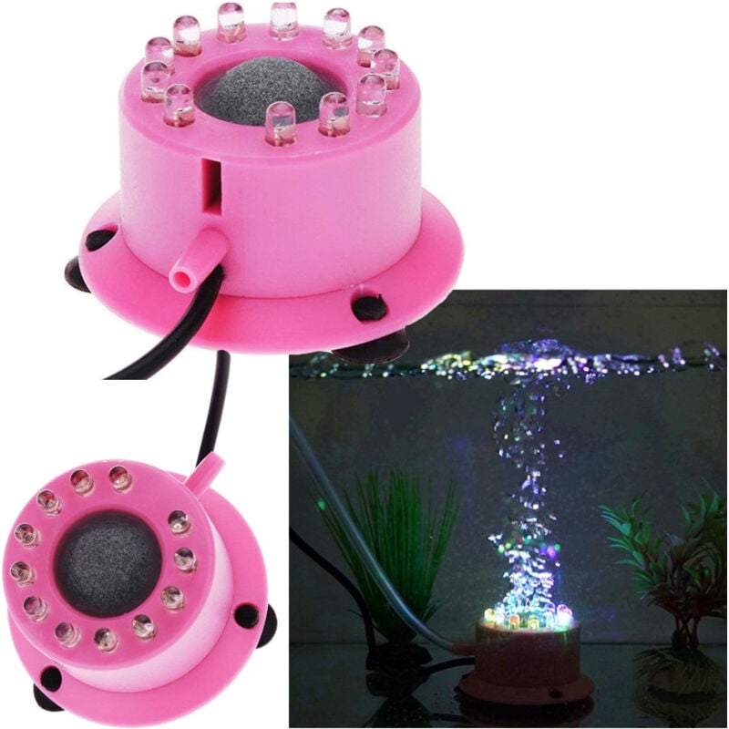 foto del prodotto trade shop traesio luce 12 led rgb acquario con bolle aria pietra porosa pesci piante decorazione 