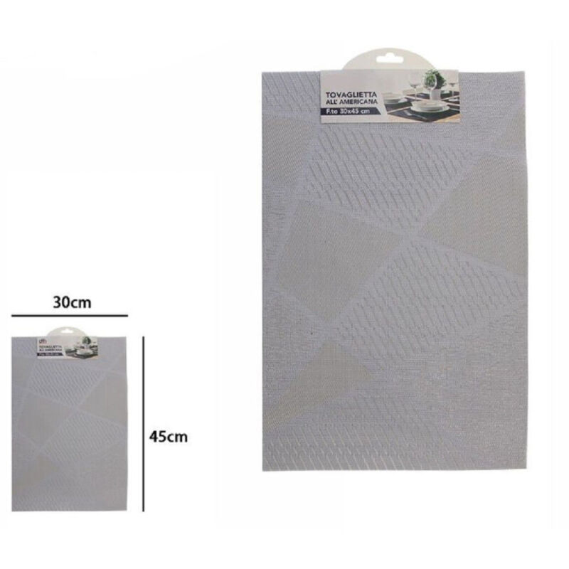 foto del prodotto trade shop traesio tovaglietta all americana tovagliette per colazione 30x45 cm grigio chiaro 72297 