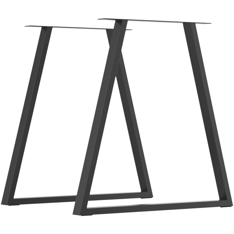 immagine 0 del prodotto set 2 gambe per scrivania trapezoidali in acciaio con 6 fori nero homcom
