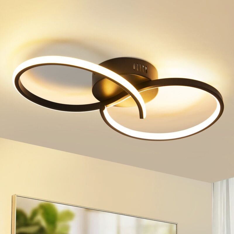 foto del prodotto gbly plafoniera soggiorno plafoniera camera da letto lampada da soggiorno moderna nera 12w design d interni lampada da cucina bianca calda 3000k