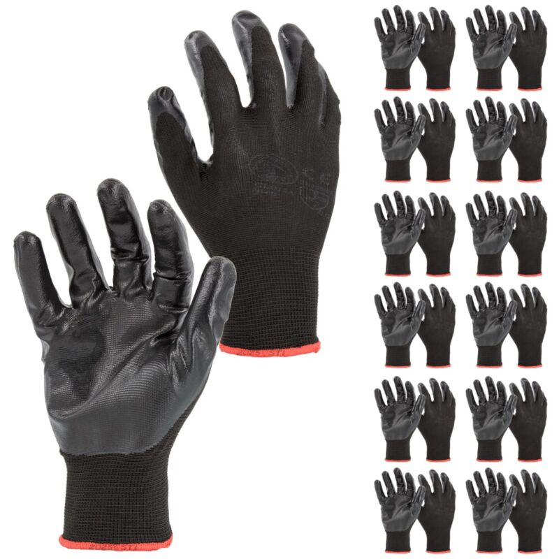 foto del prodotto sti guanti da lavoro spalmati in nitrile nero 10 xl pacco da 12pz 