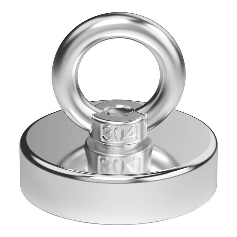 foto del prodotto potente magnete al neodimio diametro 48mm forza di trazione 75kg per industria e scienza, pesca magnetica