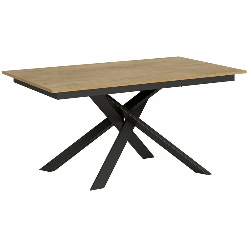 foto del prodotto tavolo allungabile 160 220x90x74 cm ganty piano quercia naturale bordo in tinta