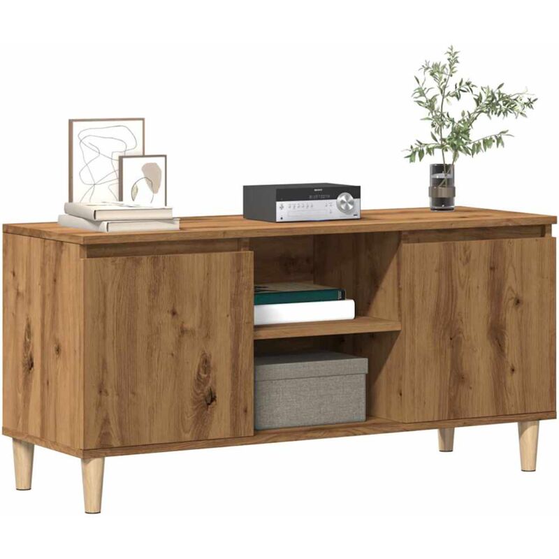 foto del prodotto vidaxl mobile tv rovere artigianale 102x35x50 cm in legno multistrato