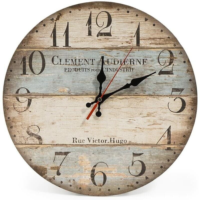 foto del prodotto kzq orologio da parete da 12 pollici orologio da parete vintage orologio da parete silenzioso in legno per soggiorno, cucina, ufficio e camera da