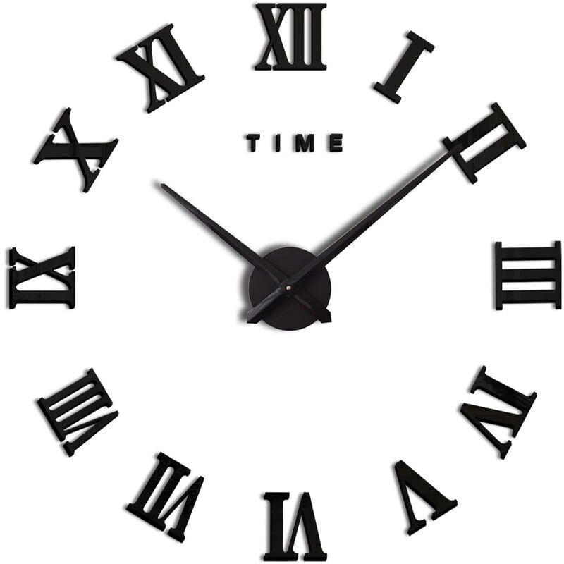 foto del prodotto kzq orologio da parete moderno fai da te grande numeri romani orologio grande 3d adesivi orologio da parete orologio da casa ufficio decorazione