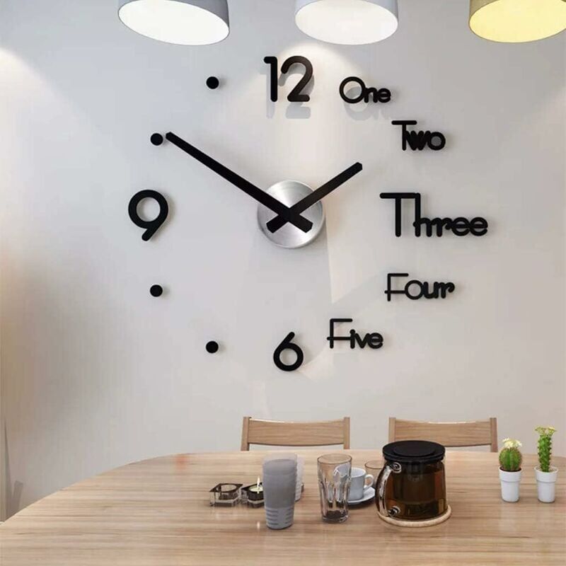 foto del prodotto kzq orologio da parete orologio da parete moderno alla moda senza cornice adesivo a specchio 3d per ufficio hotel decorazione per la casa orologio
