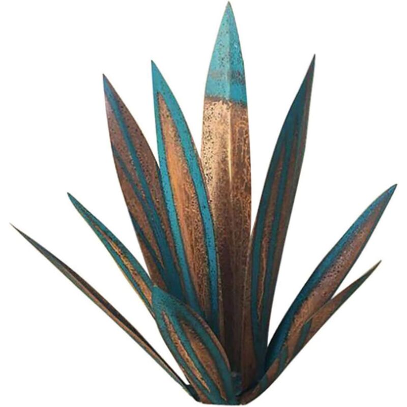 foto del prodotto kzq statua di agave tequila in ferro fai da te, scultura ornamentale per giardino esterno, casa, patio, cortile, decorazione artistica 27 cm, blu e