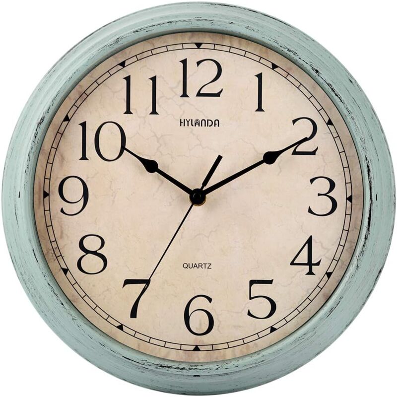 foto del prodotto kzq orologio da parete, 12 pollici vintage silenzioso retr orologi da parete a batteria senza ticchettio facile da leggere decorativo per cucina