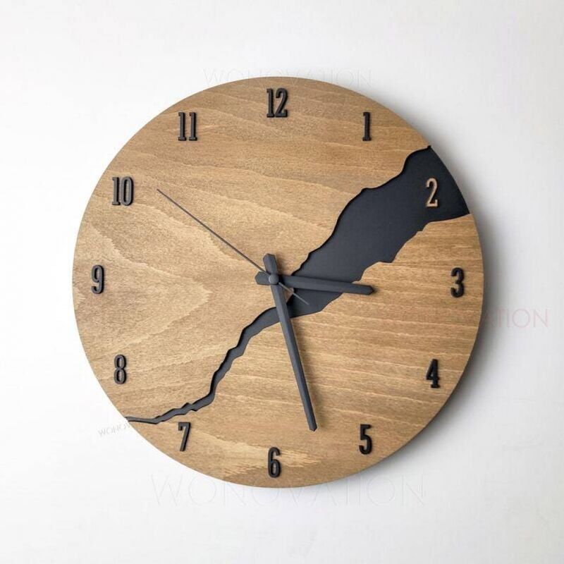 foto del prodotto orologio da parete silenzioso senza ticchettio, orologio da parete creativo in legno, orologio minimalista giapponese nordico per casa, soggiorno,