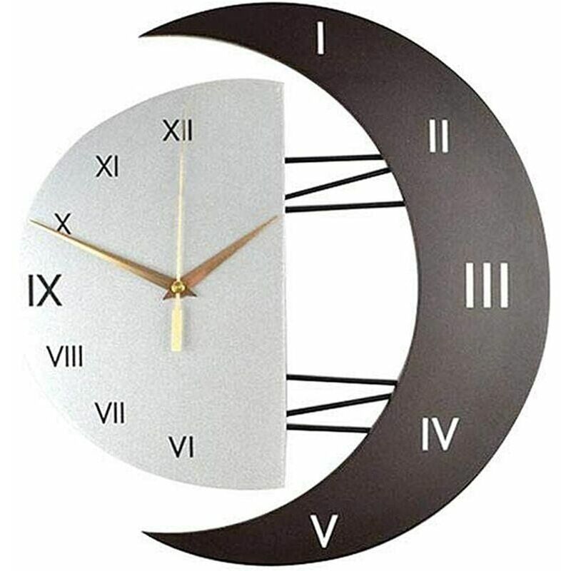 foto del prodotto kzq orologio da parete moderno orologio da parete dal design moderno orologio da cucina con cornice a luna creativa orologio da parete per la casa