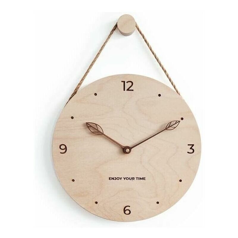 foto del prodotto kzq orologio da parete rustico in legno da 12 per l arredamento della casa orologio da parete analogico decorativo da appendere per soggiorno,