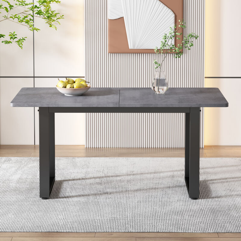 foto del prodotto tavolo da pranzo rettangolare 140x70x75 cm, ferro casual, grigio