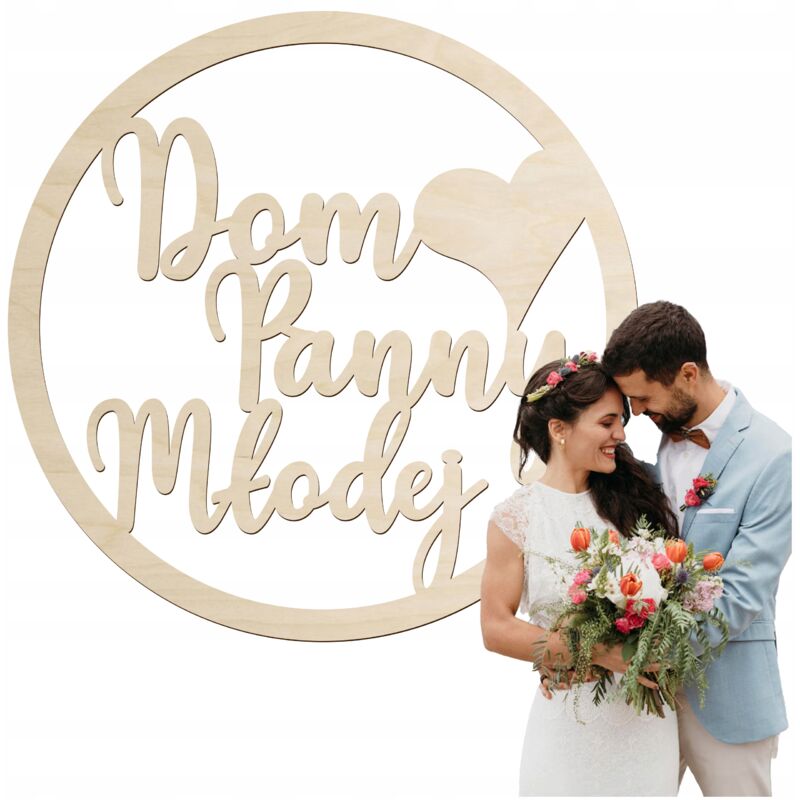 foto del prodotto cerchio nuziale iscrizioni decorative in legno per la casa della sposa per la decorazione del matrimonio