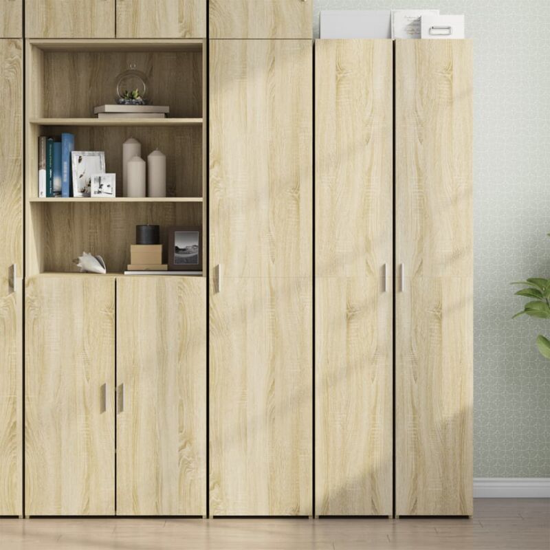 foto del prodotto vidaxl credenza rovere sonoma 40x42,5x185 cm in legno multistrato