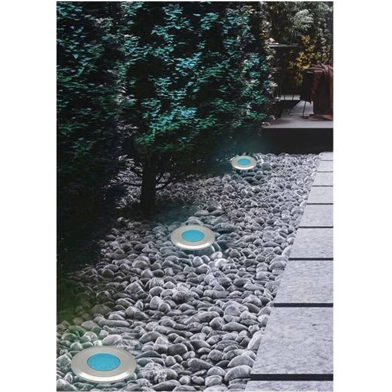 foto del prodotto trade shop traesio faretto incasso segnapasso 12v 1 watt luce 6500k 3000k 4000k verde blu ip68 es41 blu 