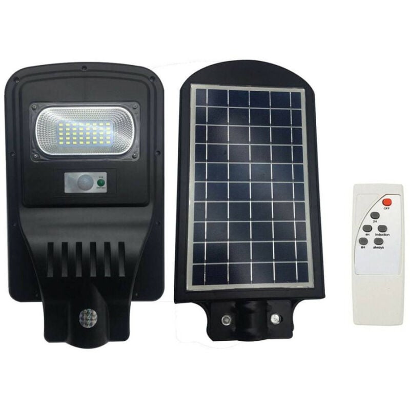 foto del prodotto trade shop traesio lampione stradale led 30 w pannello fotovoltaico energia solare esterno 
