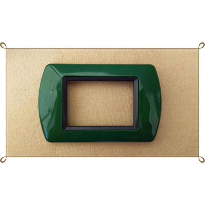 foto del prodotto trade shop traesio placchette placche in abs compatibili per serie living international placca verde scuro 3 fori 