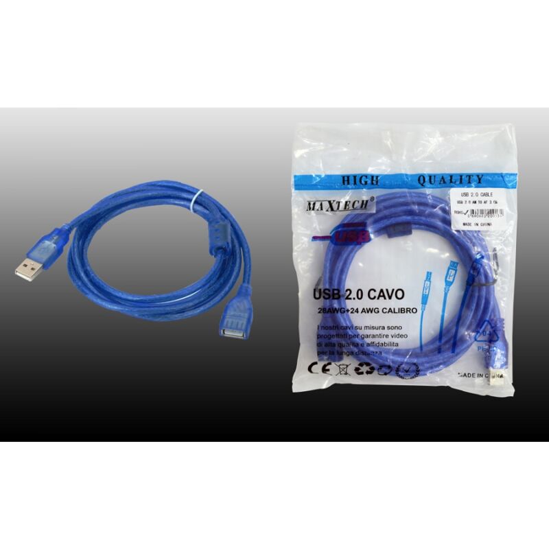 immagine 0 del prodotto maxtech cavo prolunga usb 2.0 m f per pc computer 3 metri usb 2.0 am to af 3.0m 