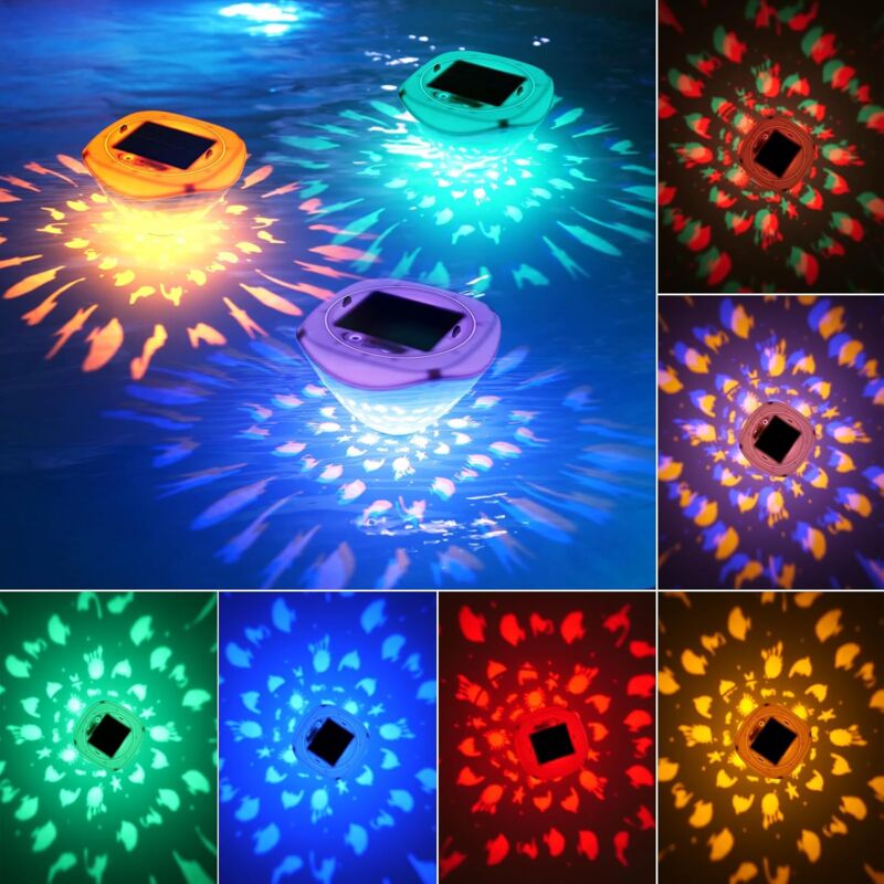 foto del prodotto luci galleggianti a led solari per piscina, laghetto, acquario, decorazione per feste