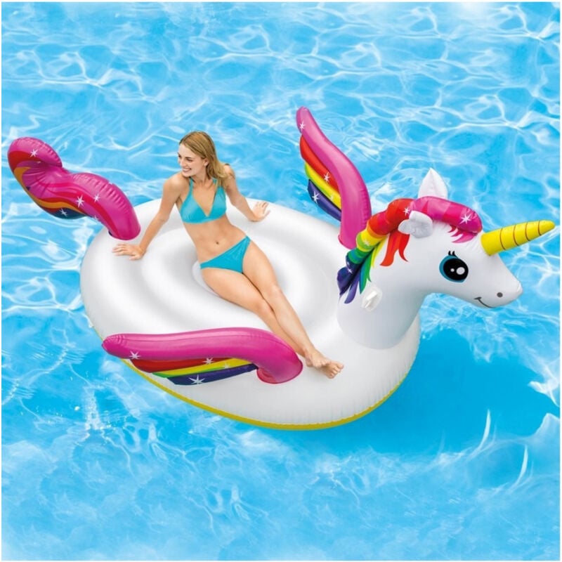 foto del prodotto traesio unicorno gonfiabile gigante isola materassino mare piscina 224x164 cm trade shop