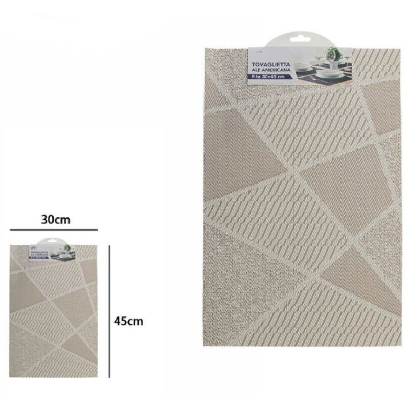 foto del prodotto trade shop traesio tovaglietta all americana tovagliette per colazione cucina 30 x 45cm beige 72295 