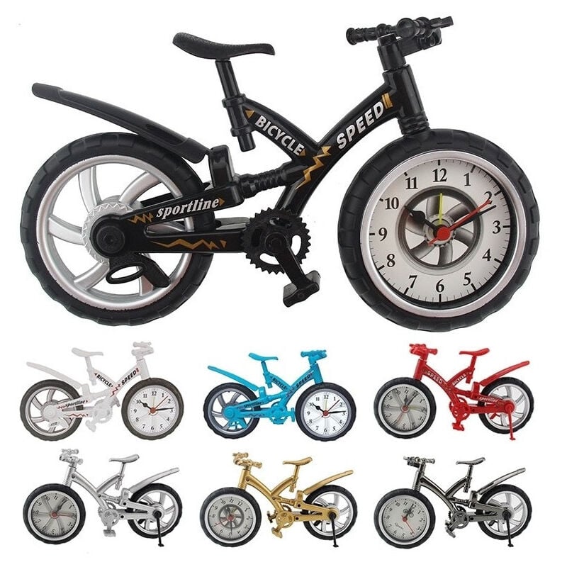 foto del prodotto trade shop traesio orologio sveglia tavolo forma bicicletta bike analogica allarme casa ufficio 