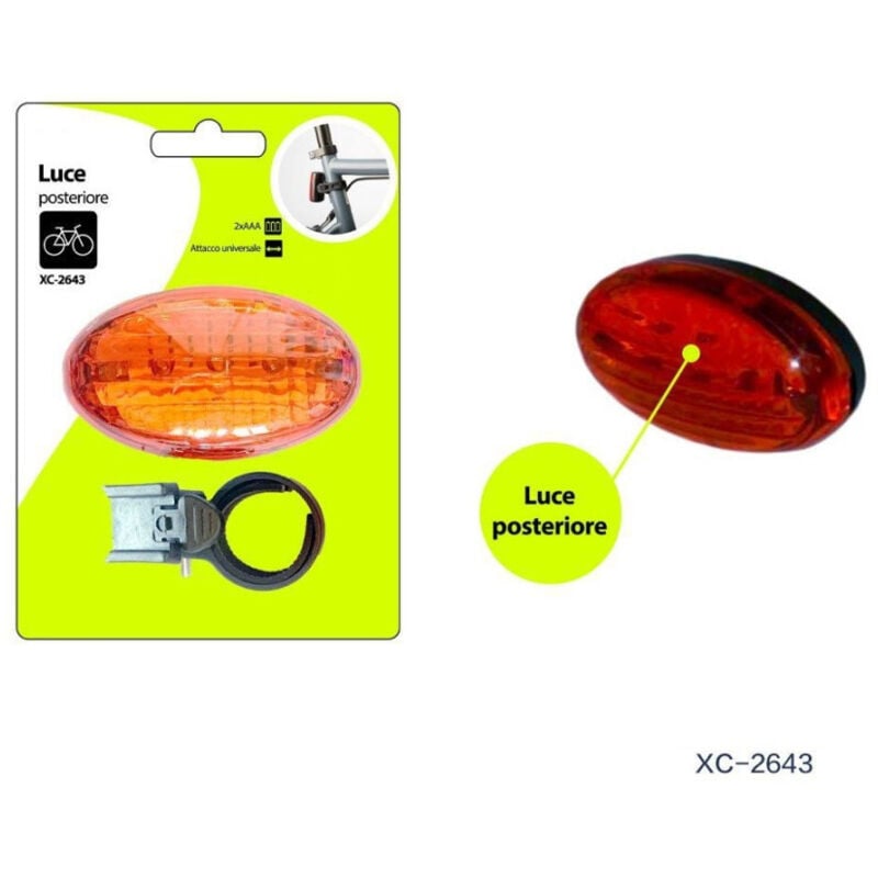 foto del prodotto wisdom luce posteriore per bici fanale fanalino bicicletta attacco universale xc 2643 
