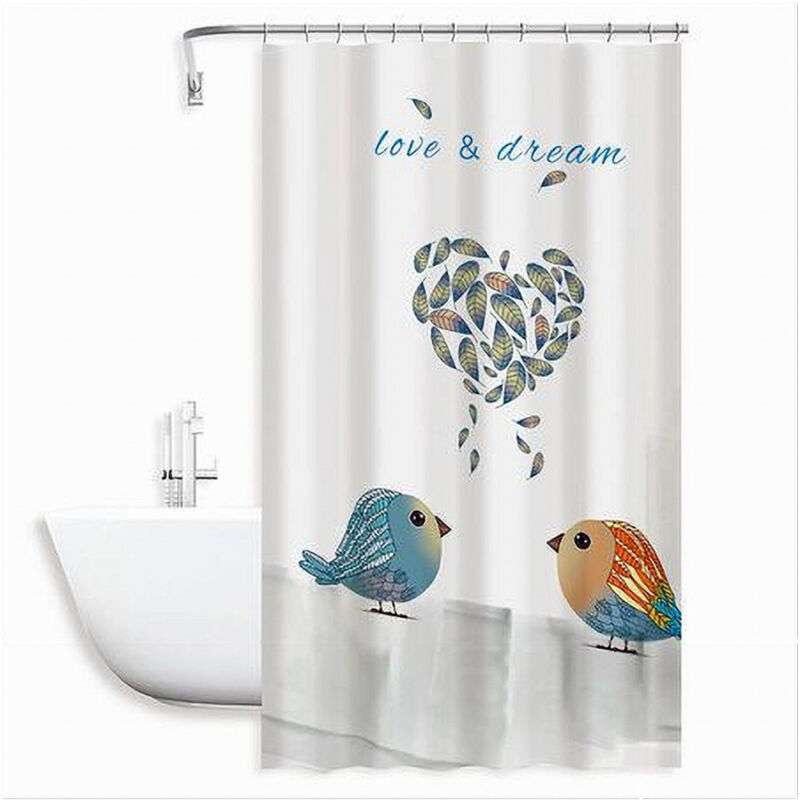 foto del prodotto cleafe tenda doccia antimuffa love dream impermeabile 180x180 cm con anelli bagno 79216 