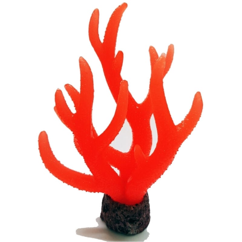 foto del prodotto trade shop traesio corallo in silicone movimento naturale rosso fluo ornamento acquario decorazioni 