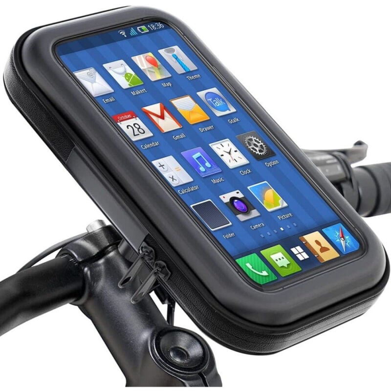 foto del prodotto trade shop traesio supporto telefono da 6,3 per moto bici borsa mountain bike impermeabile manubrio 