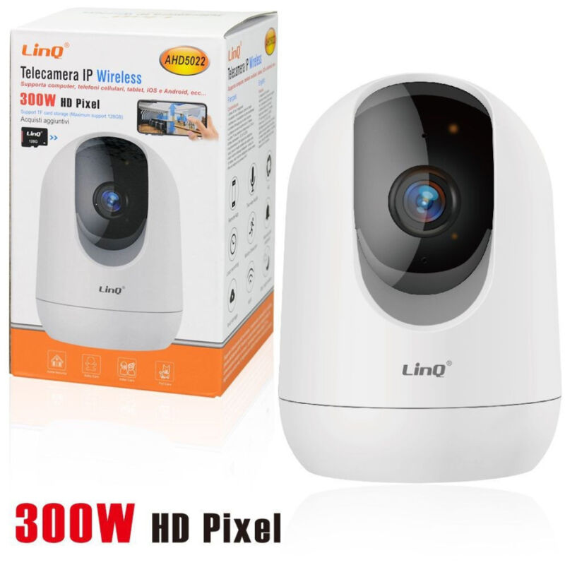 immagine 0 del prodotto linq telecamera ip wireless 300w hd pixel supporta pc cellulari ios android ahd5022 
