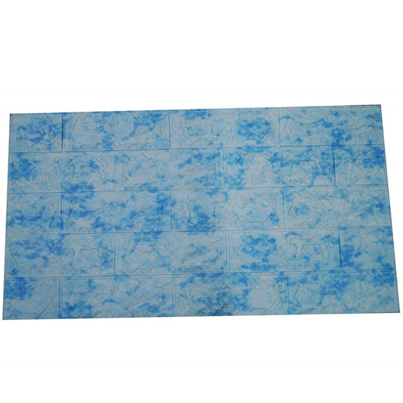 foto del prodotto trade shop traesio pannello 77x70cm mattoni azzurro carta parati pvc mattoncini 3d adesiva muro 