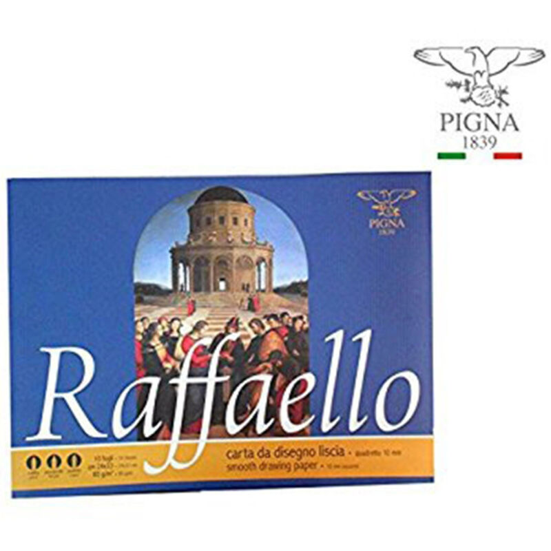 foto del prodotto album da disegno raffaello pigna foglio f2 squadrato 24x33cm 10 fogli 80 g m trade shop traesio
