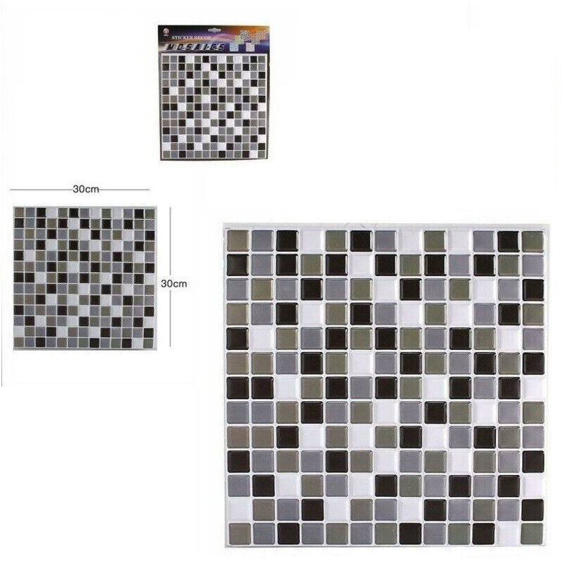 foto del prodotto trade shop traesio 3d piastrella mattonella adesivo da parete muro pannello 30x30cm 64390 
