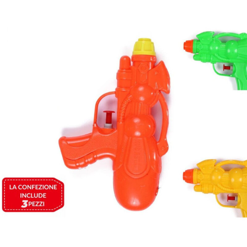 foto del prodotto trade shop traesio 3 pz pistola ad acqua giocattoli gioco per bambini mare piscina giardino 24 cm 