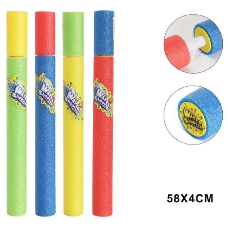 foto del prodotto trade shop traesio pistola ad acqua 58x4cm tubo sparatutto in schiuma gioco estivo spiaggia 605458 