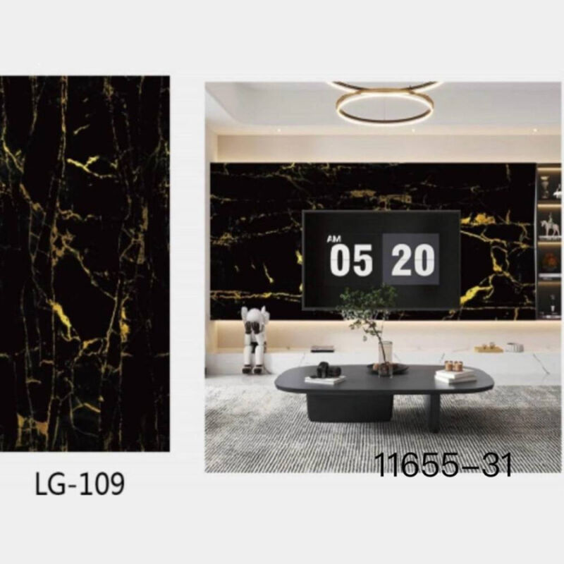 foto del prodotto trade shop traesio pannello adesivo effetto marmo nero dorato pareti paraschizzi 300 x 60 cm stanza 