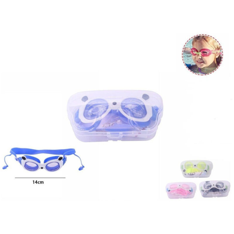 foto del prodotto trade shop traesio occhialini occhiali nuoto con tappi piscina mare sport estate bambini 14cm 71558 