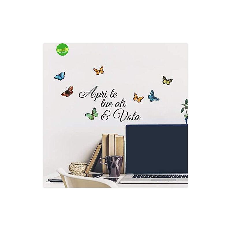 foto del prodotto sticker apri le ali crearreda adesivo murale frasi famose 15x31 cm